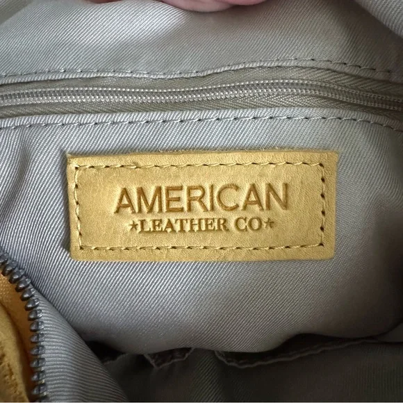 American Leather Co Yellow Bookbag - Picture 4 of 6